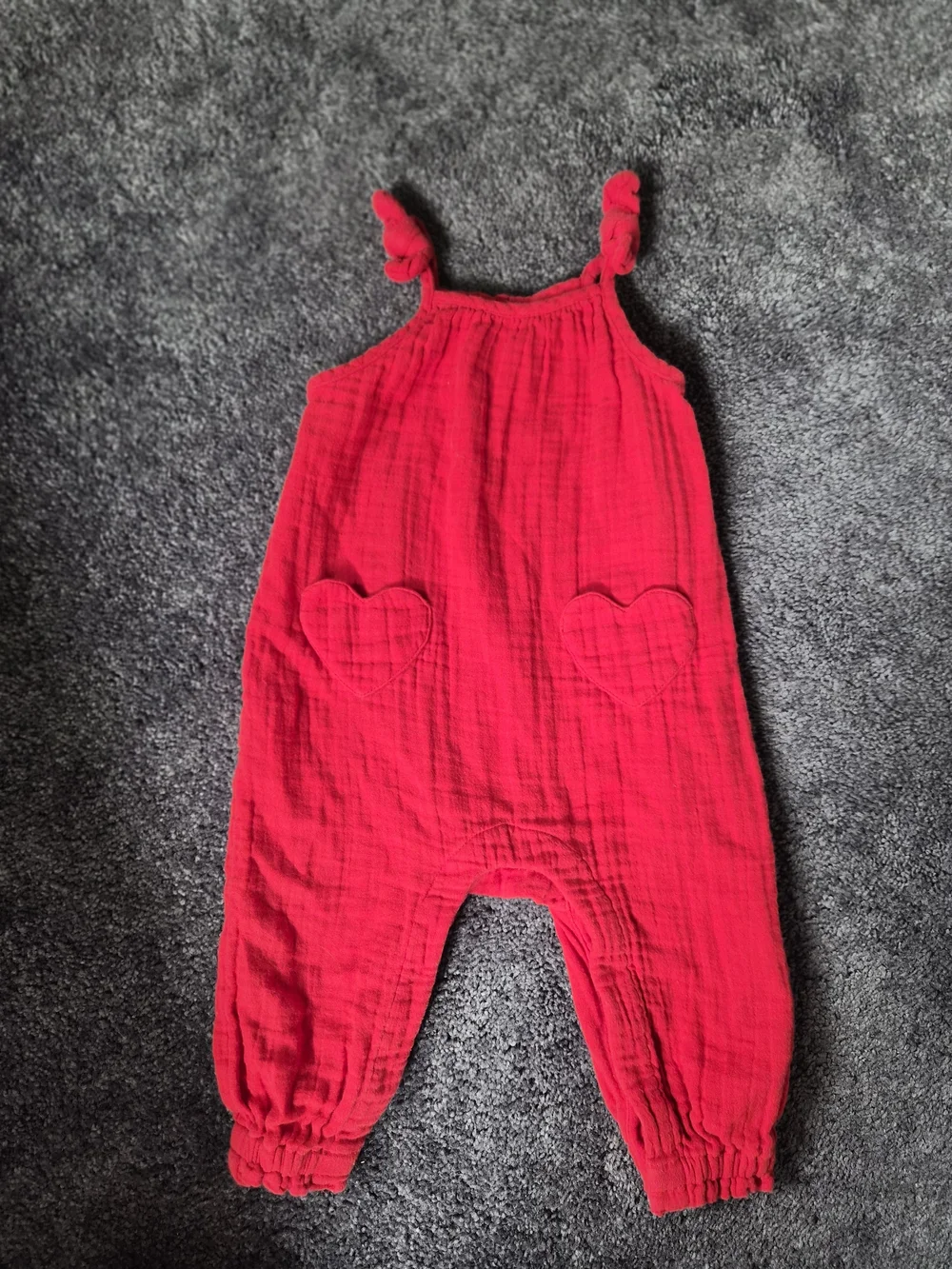 Old One-Piece Romper Jumpsuit with Heart Pockets